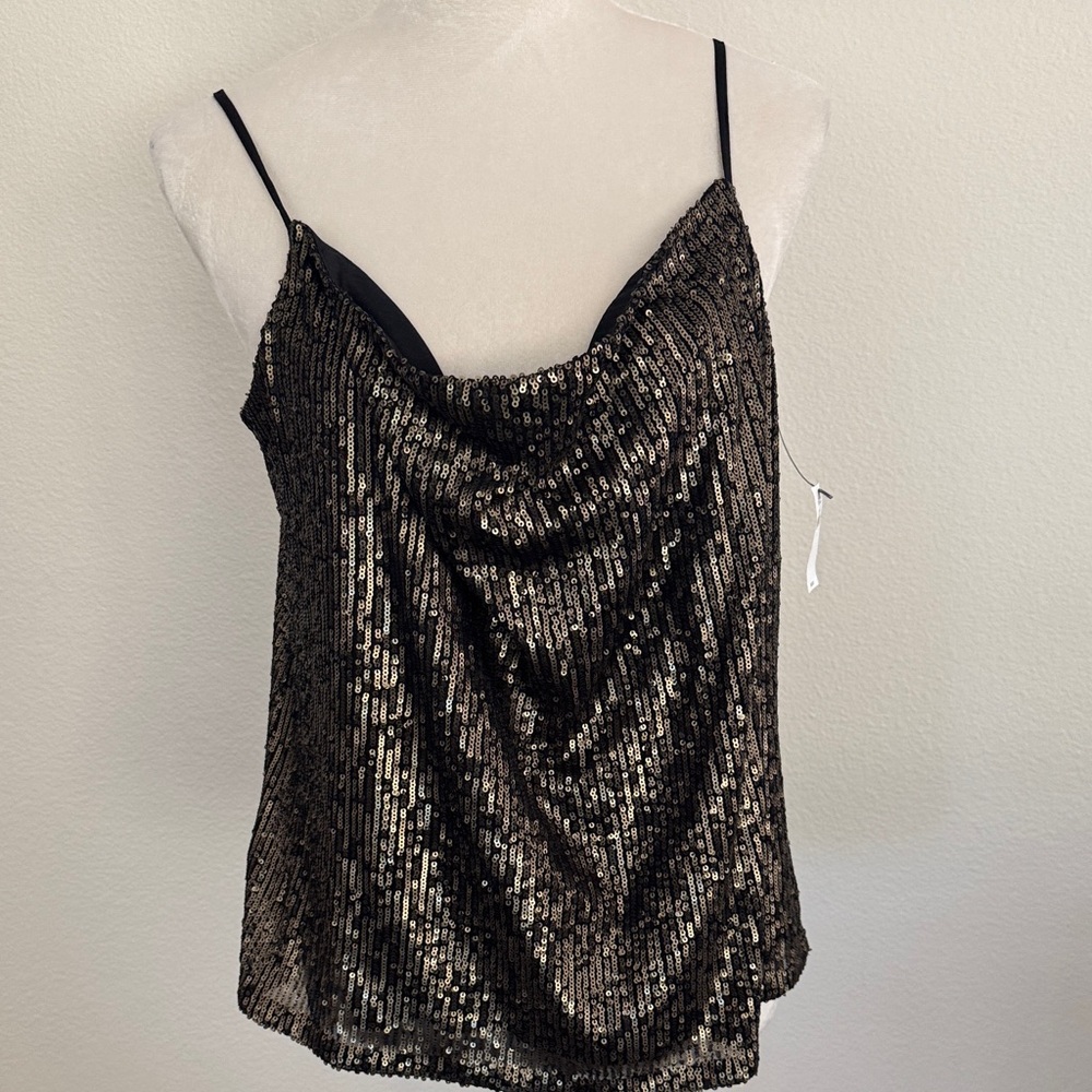 NWT Banana Republic Shimmering Black and Gold Camisole